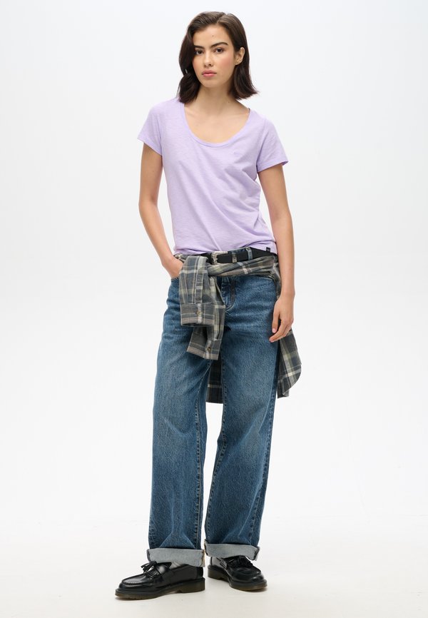 Superdry & Co SCOOP NECK - Print T-shirt - light lavender purple