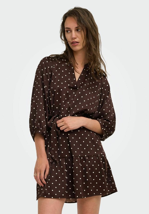 ONLY DRESS ONLALENA SHORT DRESS - Day dress - deep mahogany
