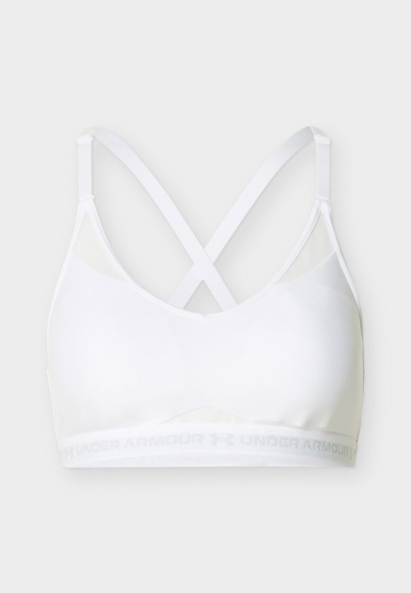 Under Armour CROSSBACK LOW - Light support sports bra - white/halo gray