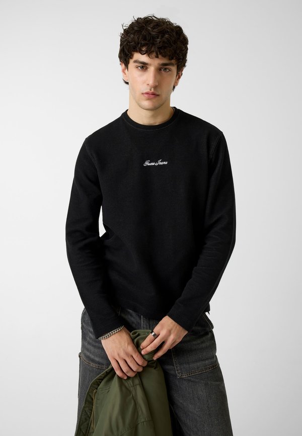 Guess LANGARM-LOGO-T-SHIRT - Long sleeved top - schwarz