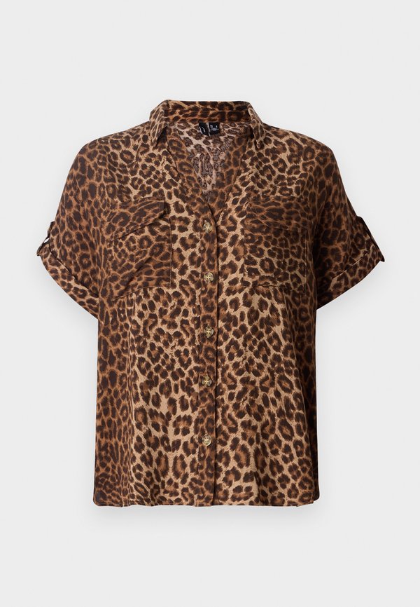 Vero Moda VMBUMPY - Button-down blouse - brown