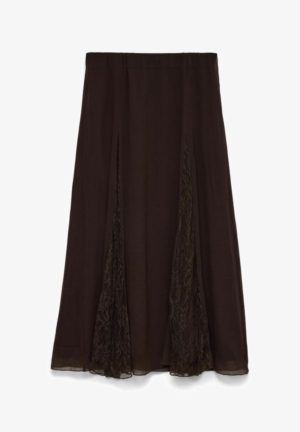 Vero Moda SKIRT VMLALIE HIGH WAIST LONG SKIRT - A-line skirt - chocolate torte