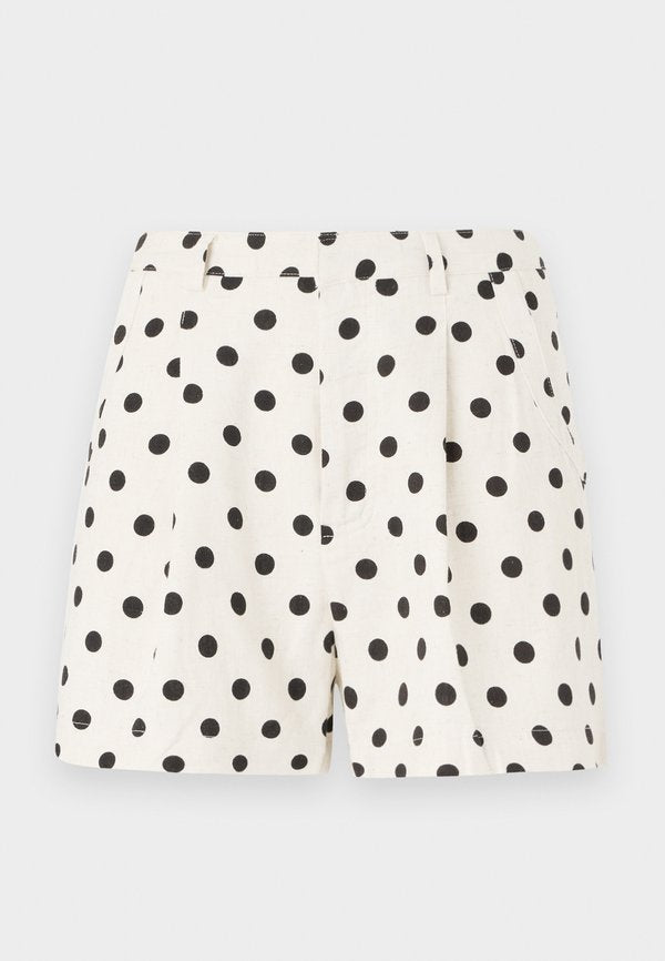 ONLY ONLTAMILA PLEAT - Shorts - ecru/black