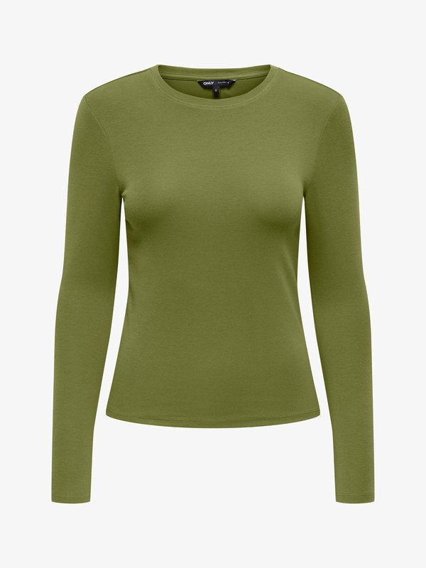 ONLY ONLRILEY O-NECK L/S TOP JRS NOOS - Long sleeved top - peat moss