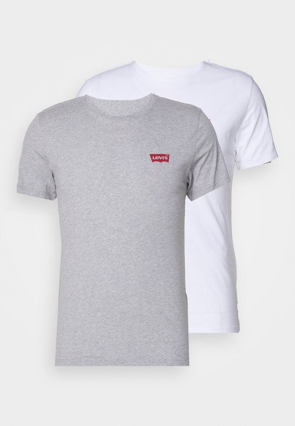 Levi's® 2 PACK - Basic T-shirt - white/mid tone grey heather