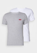 Levi's® 2 PACK - Basic T-shirt - white/mid tone grey heather