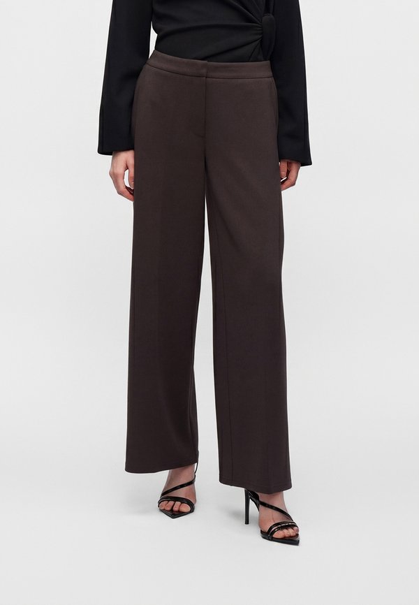 Vero Moda VMBELLIS MW WIDE PANT NOOS - Trousers - chocolate torte