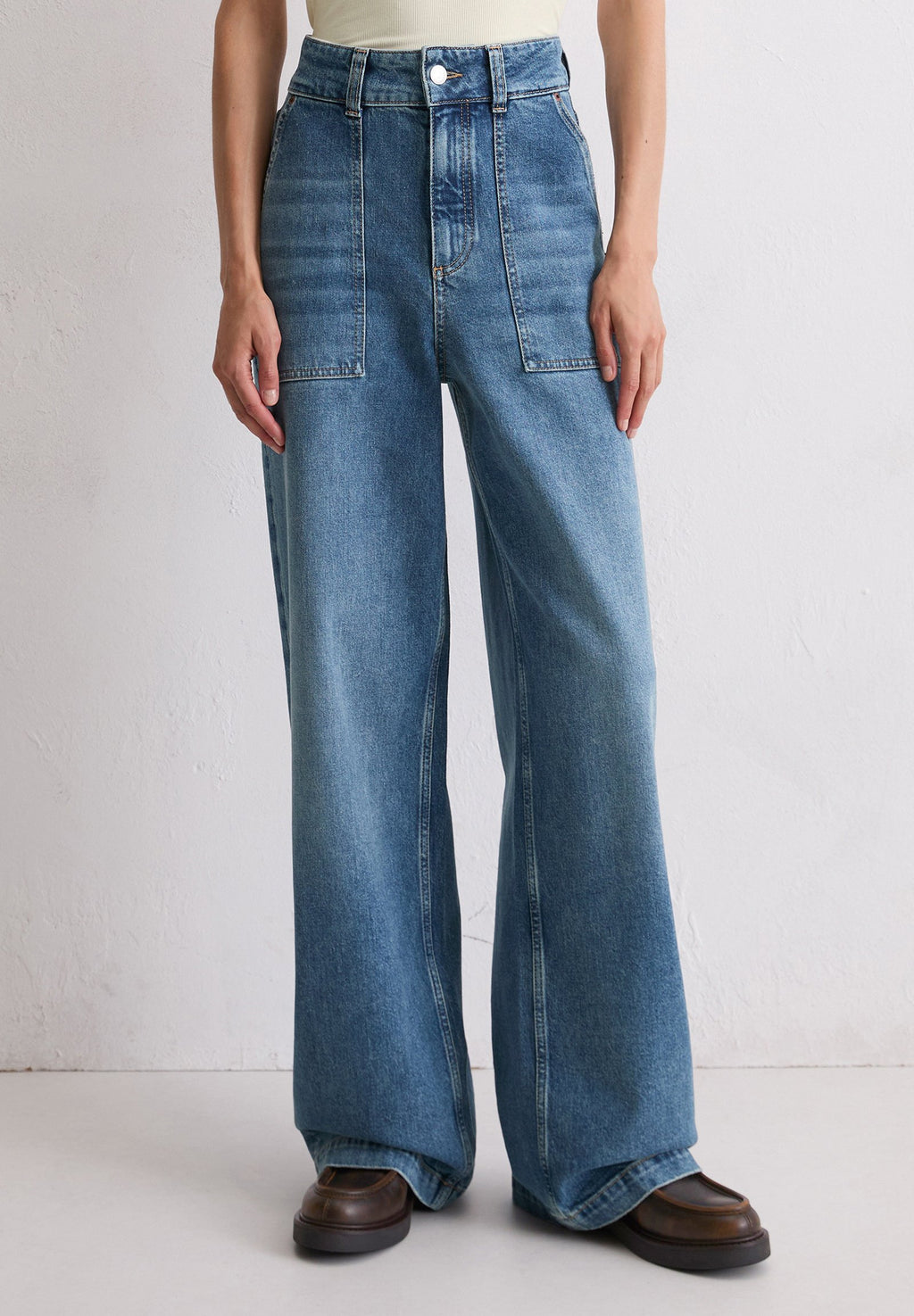 Marc O'Polo WIDE FIT REGULAR LENGTH HIGH WAIST PATCHED POCKETS DARTS