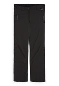 Schwarze Schnee-Hosen aus strapazierfähigem Material, mit gerader Passform, Reißverschlusstaschen und einem texturierten Bund mit einer Schlaufe für Accessoires.