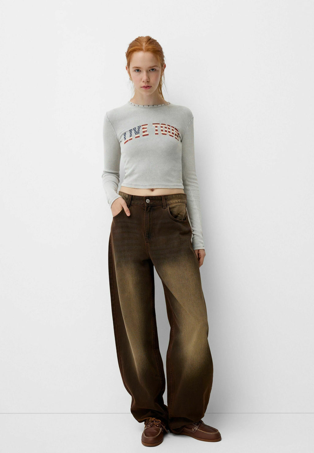 Bershka LONG SLEEVE WITH STUDS
