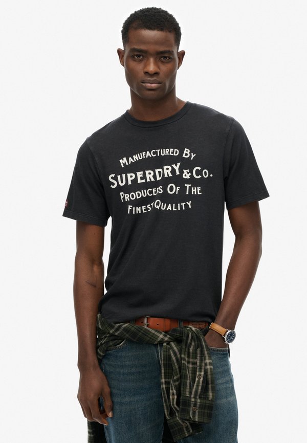 Superdry & Co COPPER LABEL - Print T-shirt - washed black