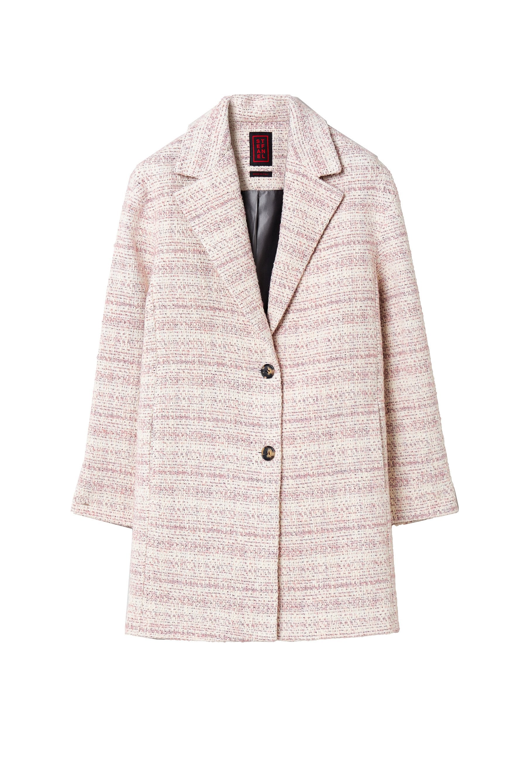 Stefanel TWEED-EFFECT, SINGLE-BREASTED COAT.