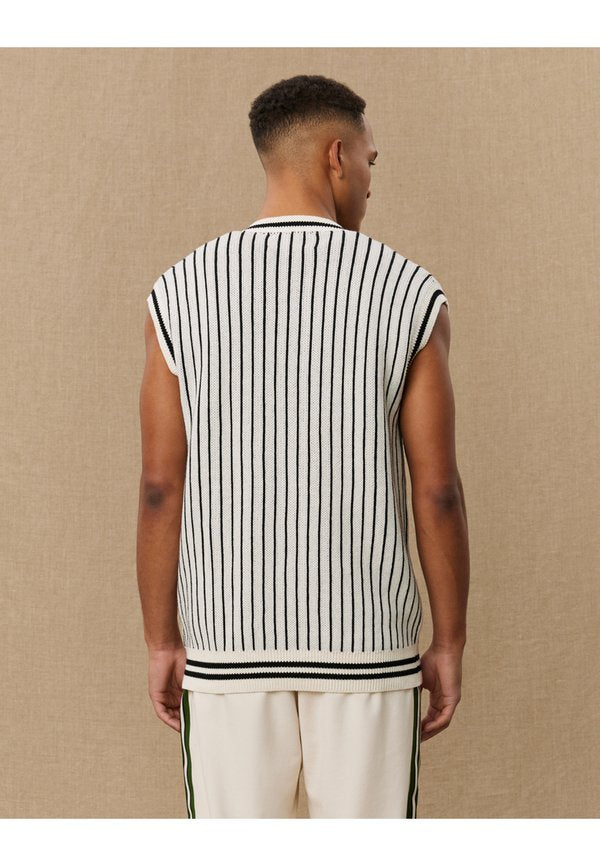 Les Deux YALE PINSTRIPE V NECK VEST UNISEX