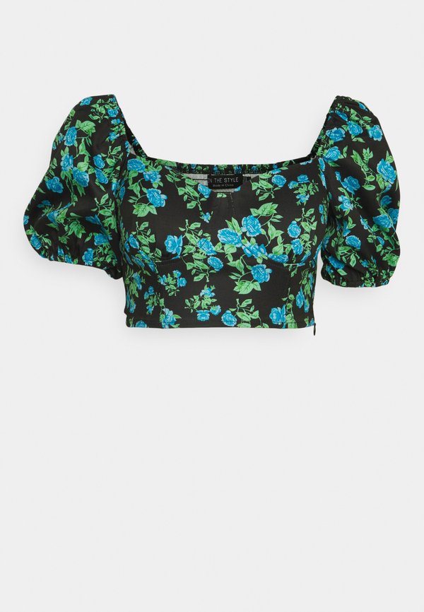 IN THE STYLE PERRIE SIAN FLORAL PUFF SLEEVE CROP