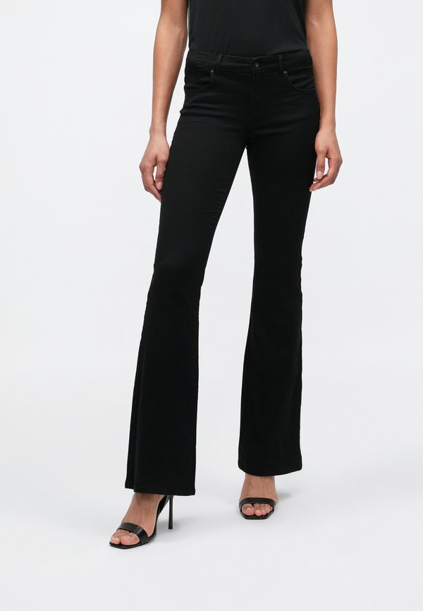 ONLY ONLREESE RETRO - Flared Jeans - black denim