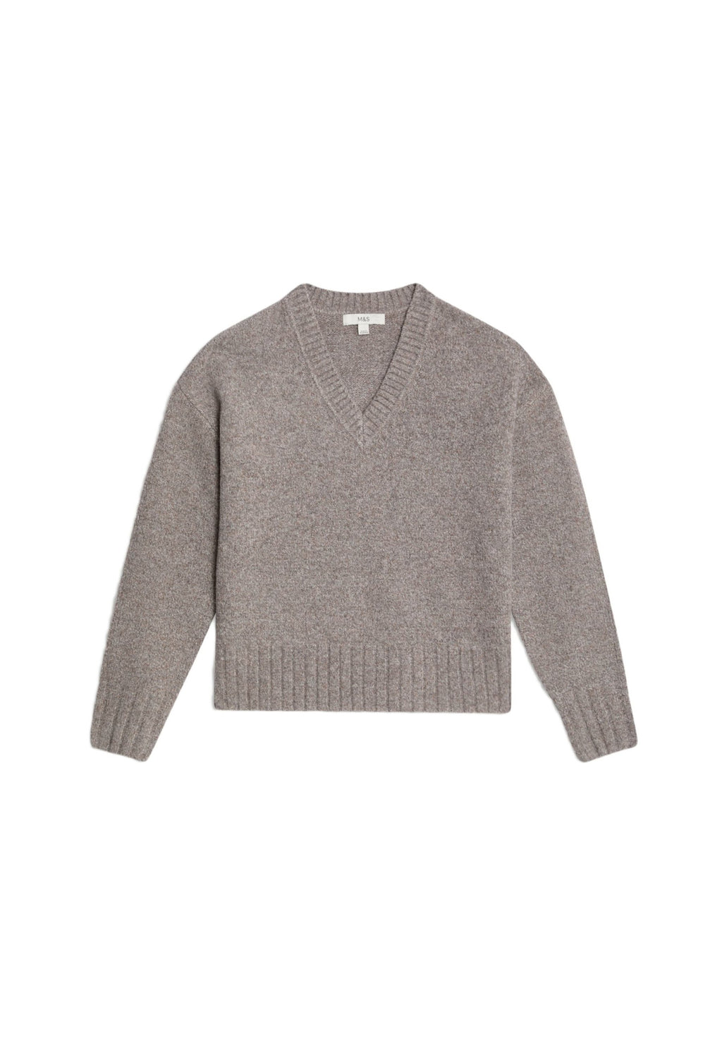Marks & Spencer TEXTURED V-NECK TWISTED TWEED RELAXED