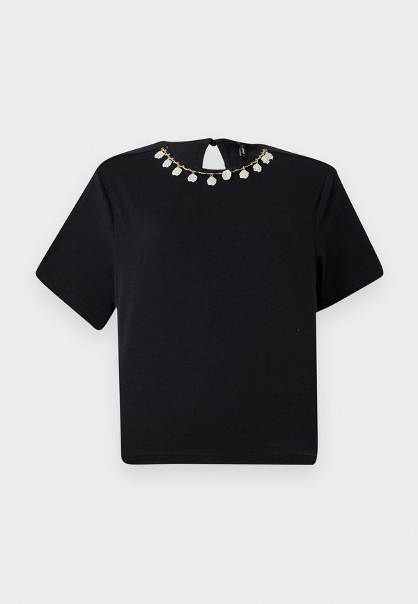ONLY ONLELLEN O NECK BOX - Print T-shirt - black