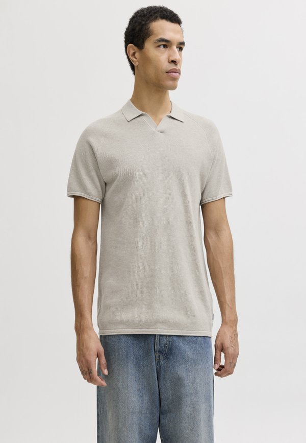 Jack & Jones Knitted Knitted - Polo shirt - oatmeal