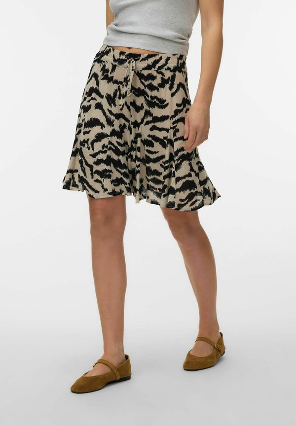 Vero Moda VMMENNY TIE SHORT SKIRT - A-line skirt - silver lining