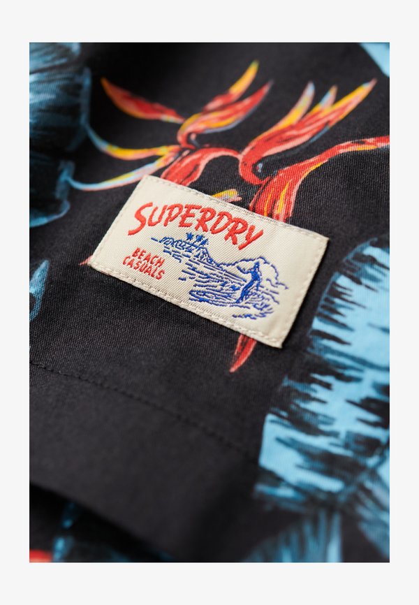 Superdry & Co HAWAIIAN BOX FIT - Shirt - dark navy fire