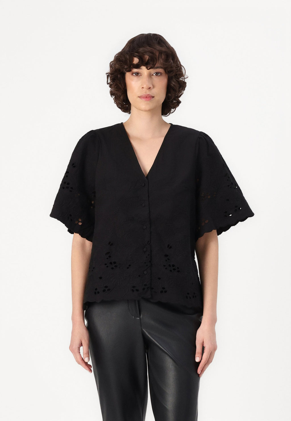 Selected Short sleeved embroidered