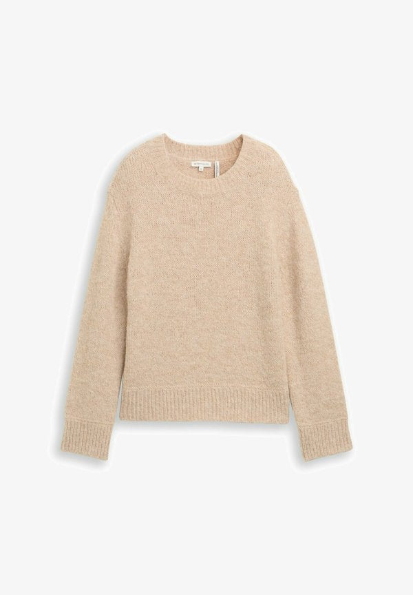 TOM TAILOR Jumper - sand stone beige melange