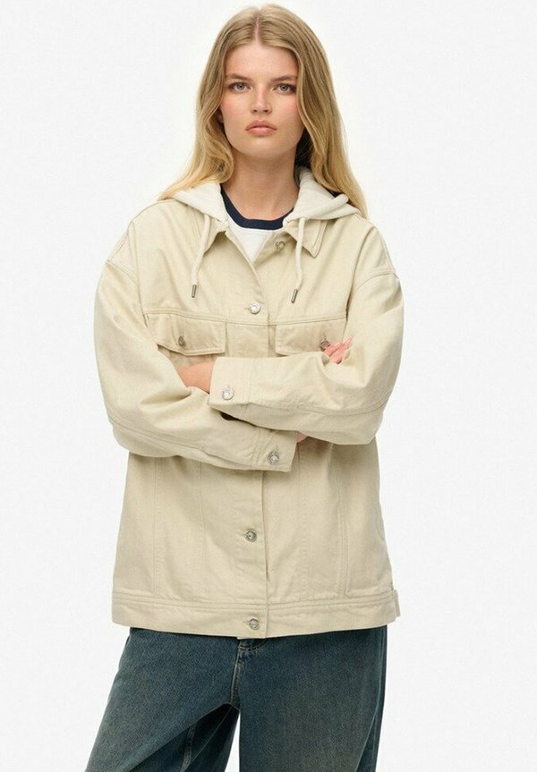 Superdry & Co HOODED TRUCKER  - Summer jacket - oat bran