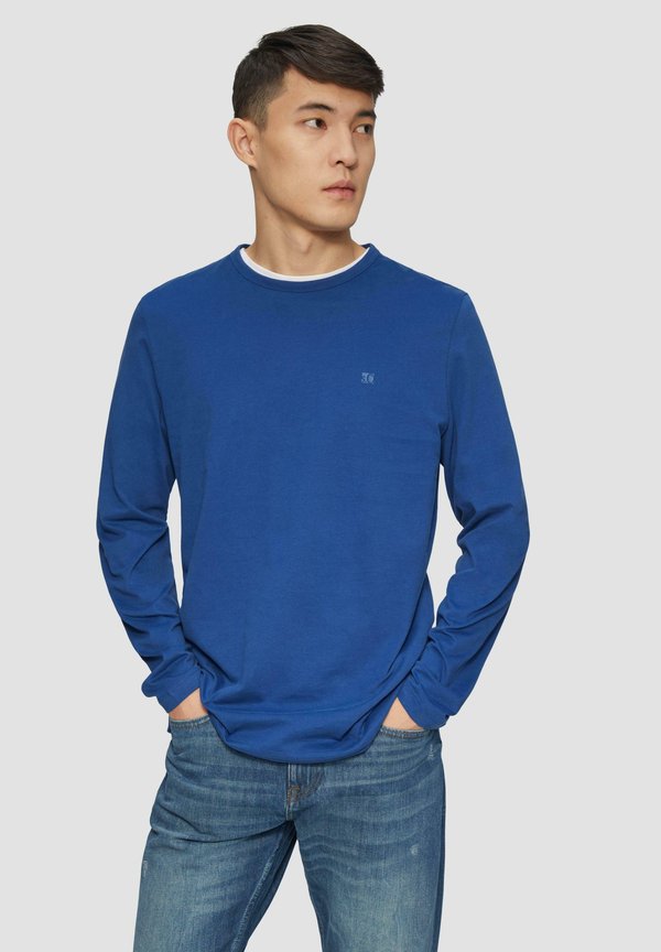 s.Oliver MIT LOGO-DETAIL - Long sleeved top - ozeanblau