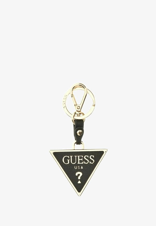 Guess PORTACHIAVI DONNA SAFFIANO TRIANGLE KEYRING BLACK - Keyring - nero