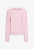 Tommy Hilfiger CABLE KNIT CREW NECK JUMPER - Jumper - bonita pink