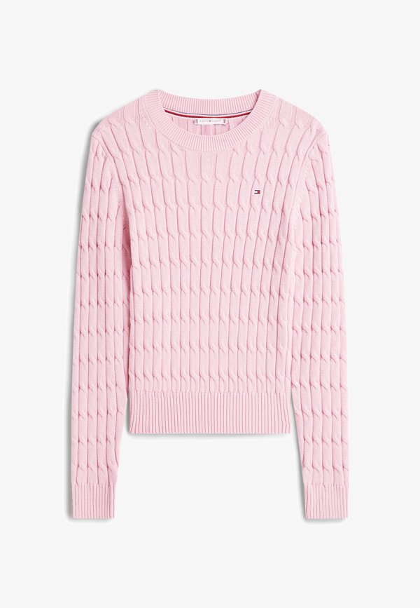 Tommy Hilfiger CABLE KNIT CREW NECK JUMPER - Jumper - bonita pink