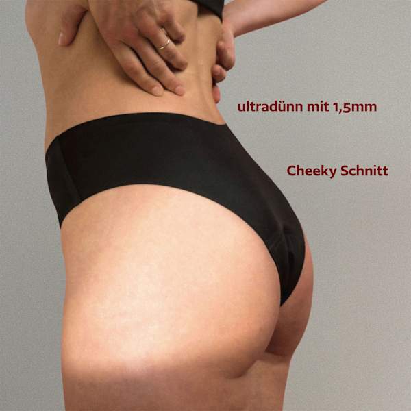 Periodenunterwäsche Slip Cheeky Schwarz Gr. XL dais