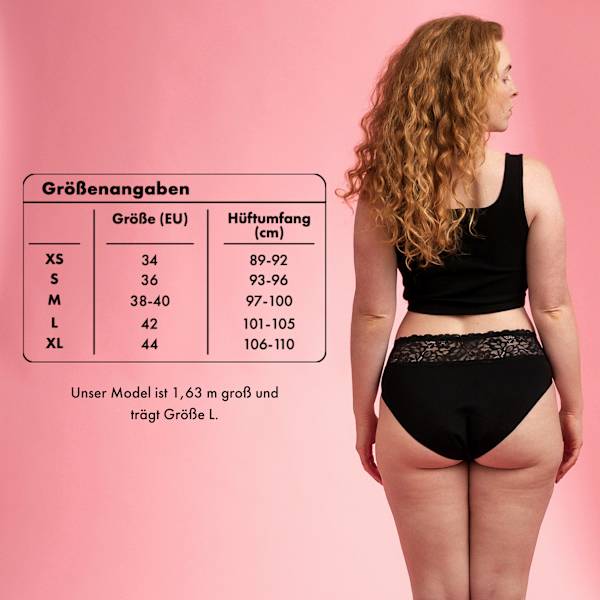 Periodenunterwäsche Slip Spitze schwarz Gr. S dais