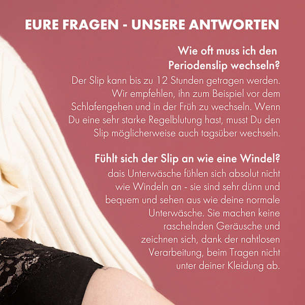 Periodenunterwäsche Slip Spitze schwarz Gr. XS dais