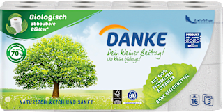 Toilettenpapier Recycling 3-lagig (16x150 Blatt) Danke