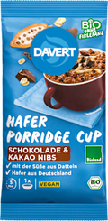 Porridge Cup, Hafer Schokolade mit Kakao Nibs Davert