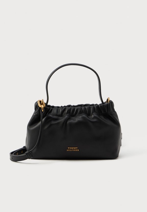 Tommy Hilfiger SOFT LEATHER LOGO PLAQUE CROSSBODY BAG - Handbag - black