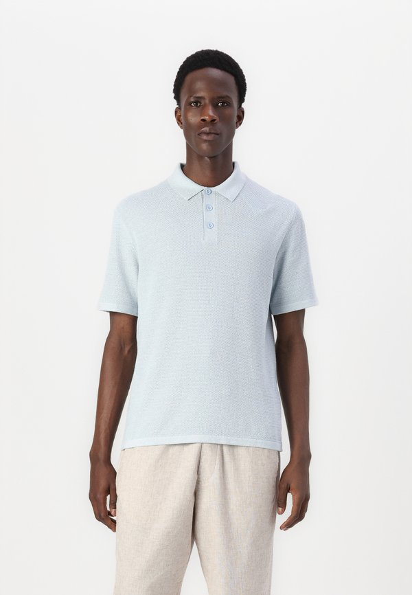 Jack & Jones JJEGEORGE KNIT POLO SS SN - Polo shirt - chambray blue