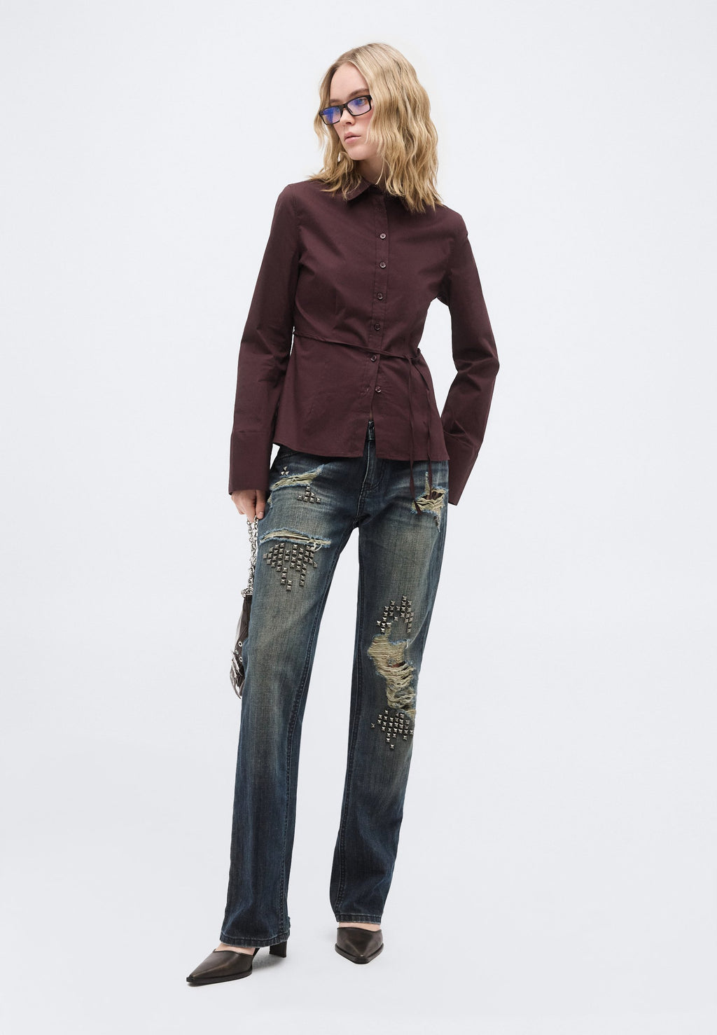 Gina Tricot SHAPED TIE BLOUSE