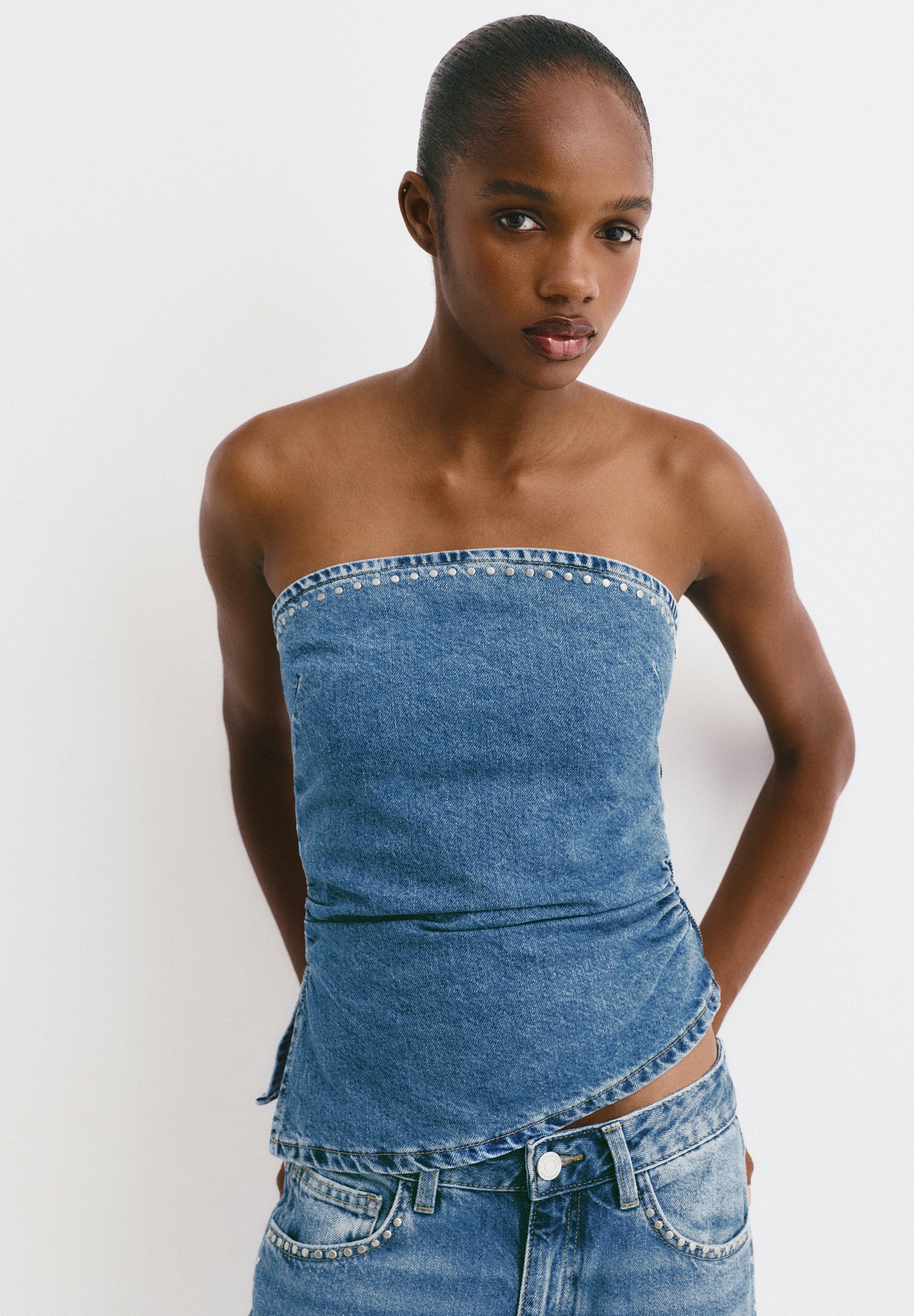 PULL&BEAR STUDDED CORSETRY-INSPIRED