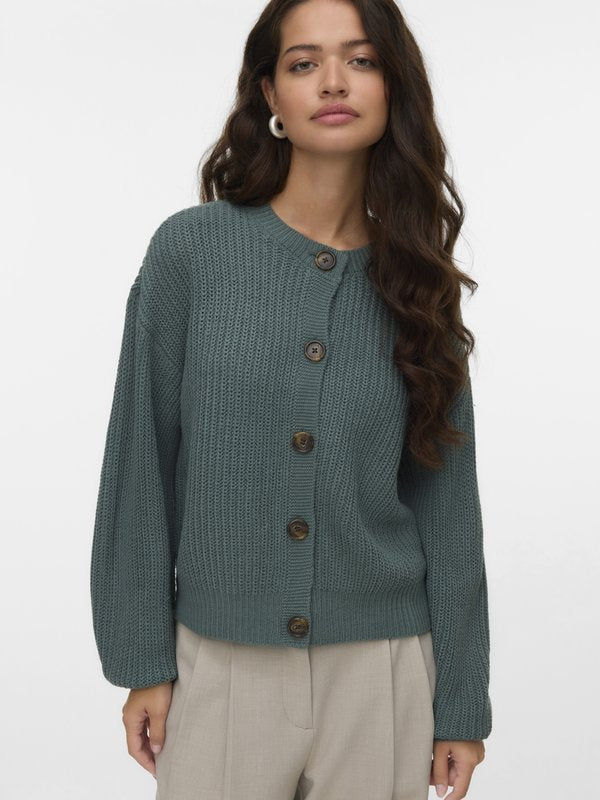 Vero Moda VMLEA O-NECK CARDIGAN  - Cardigan - balsam green