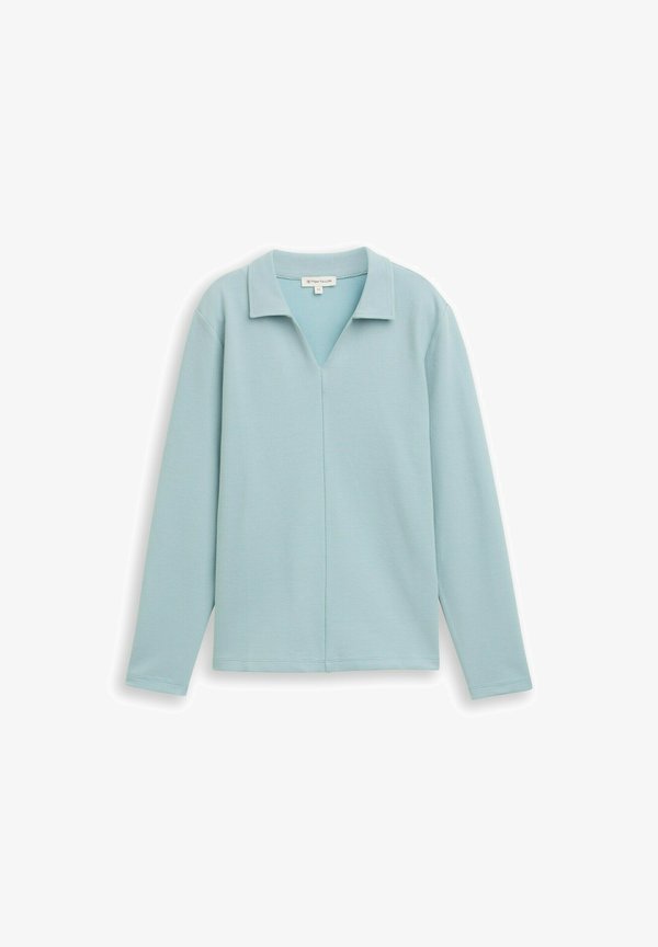 TOM TAILOR LANGARM MIT KRAGEN - Polo shirt - white moss