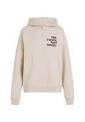 Beige Kapuzenpullover mit einem großen Frontdruck "The Future Surf Society", ausgestattet mit einem entspannten Schnitt, einer Kordelzugkapuze und gerippten Bündchen.