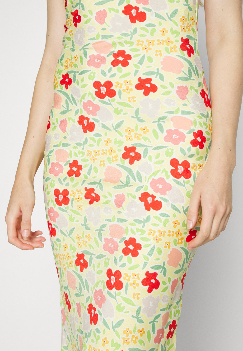 Glamorous SLIM FIT MIDI SLIP DRESS WITH V NECK