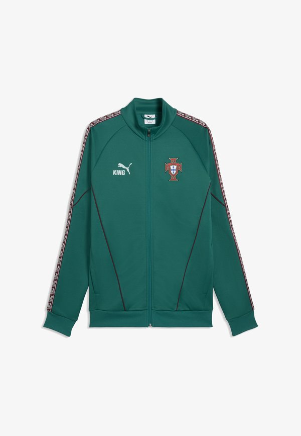 Puma PORTUGAL FPF KING ANTHEM JACKET - National team wear - green lagoon-ruby shimmer