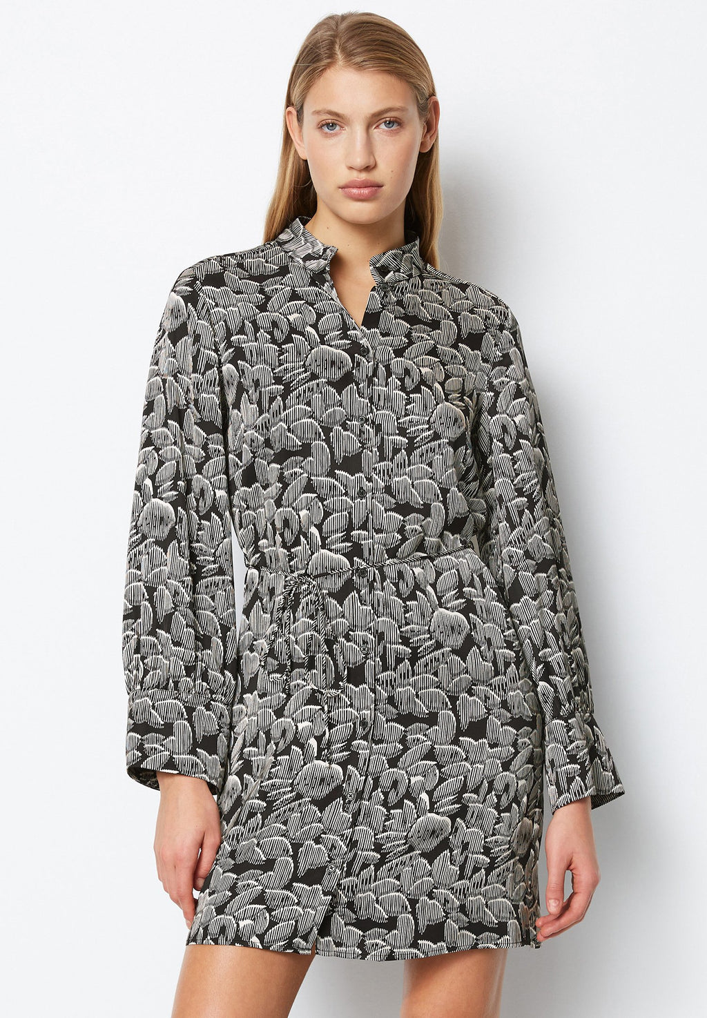 Marc O'Polo WIDE SLEEVE COLLARSTAND GATHERING DETAILS FINE BELT