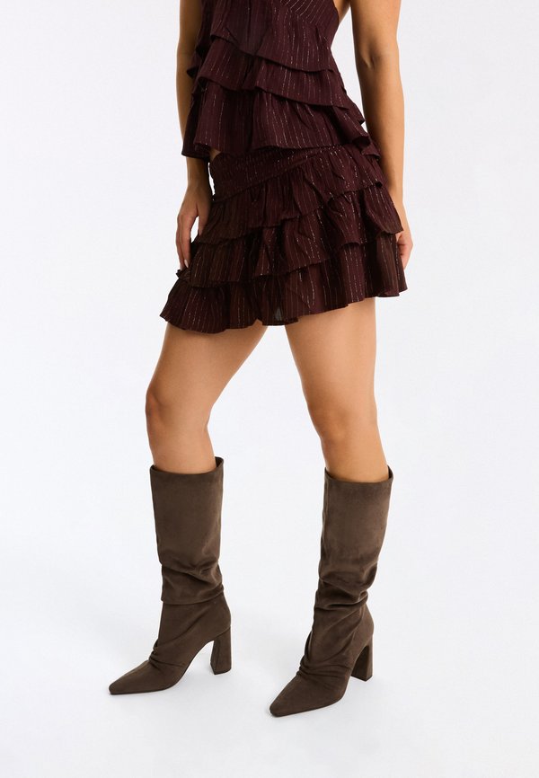 Bershka SLOUCHY HIGH-HEEL - BOOTS - High heeled boots - brown