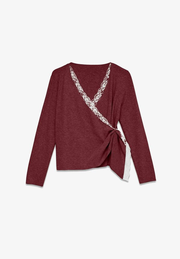 Vero Moda KNITTED TOP AWMYNTHE KNIT TOP - Cardigan - tawny port