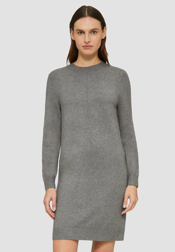 s.Oliver MIT CREWNECK UND PINTUCKS - Jumper dress - graphit