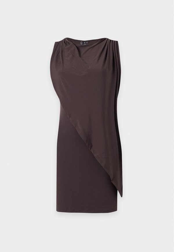 Vero Moda VMLIBERTY SHORT DETAIL DRESS  - Jersey dress - chocolate torte